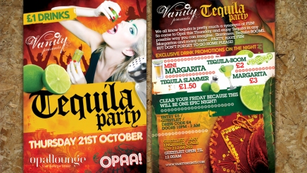 Tequila party flyer design