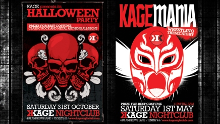 Poster designs for Dundee Alternative club Kage