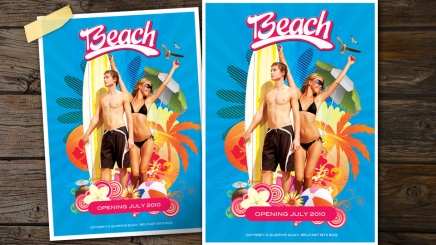 Beach club launch flyer